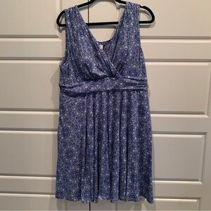 Soma XL Sleeveless Blue Medallion Dress NWT